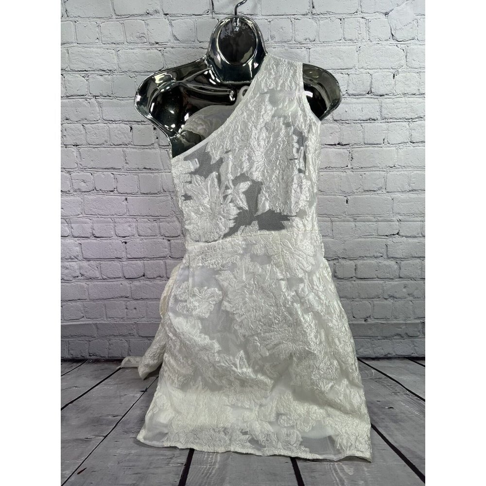 Reverse Brand off shoulder floral ivory color mini‎ dress sz L nwt - Picture 5 of 7